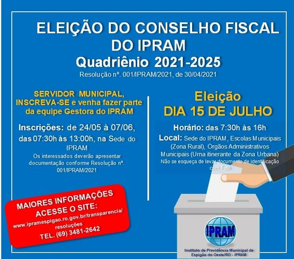 IPRAM realiza Eleições para membros do Conselho Fiscal do Instituto